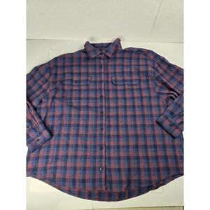 Lee Women's All Purpose Plaid Classic Button Up Long Sleeve Shirt‎ XL